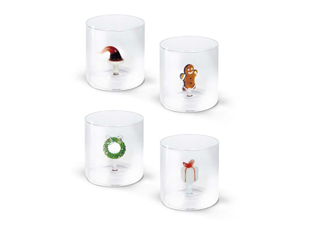 Bicchiere vetro borosilicato con decoro "Natale" – WD Lifestyle