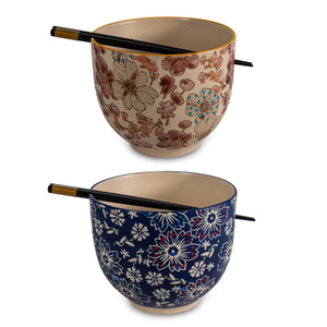Set 2 Ciotole Ramen in Ceramica con Bacchette Multicolor – WD Lifestyle