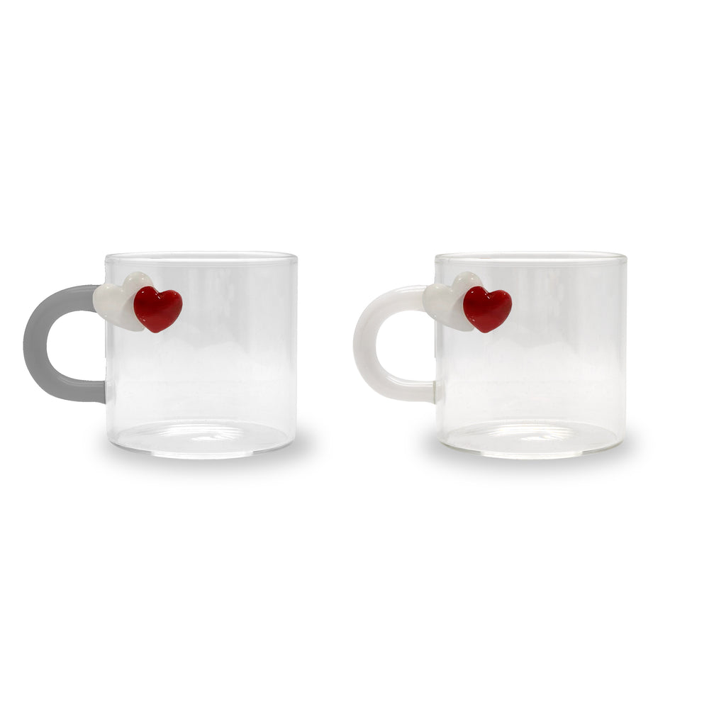 Set 2 Tazzine in Vetro Borosilicato con Manico Colorato - WD Lifestyle