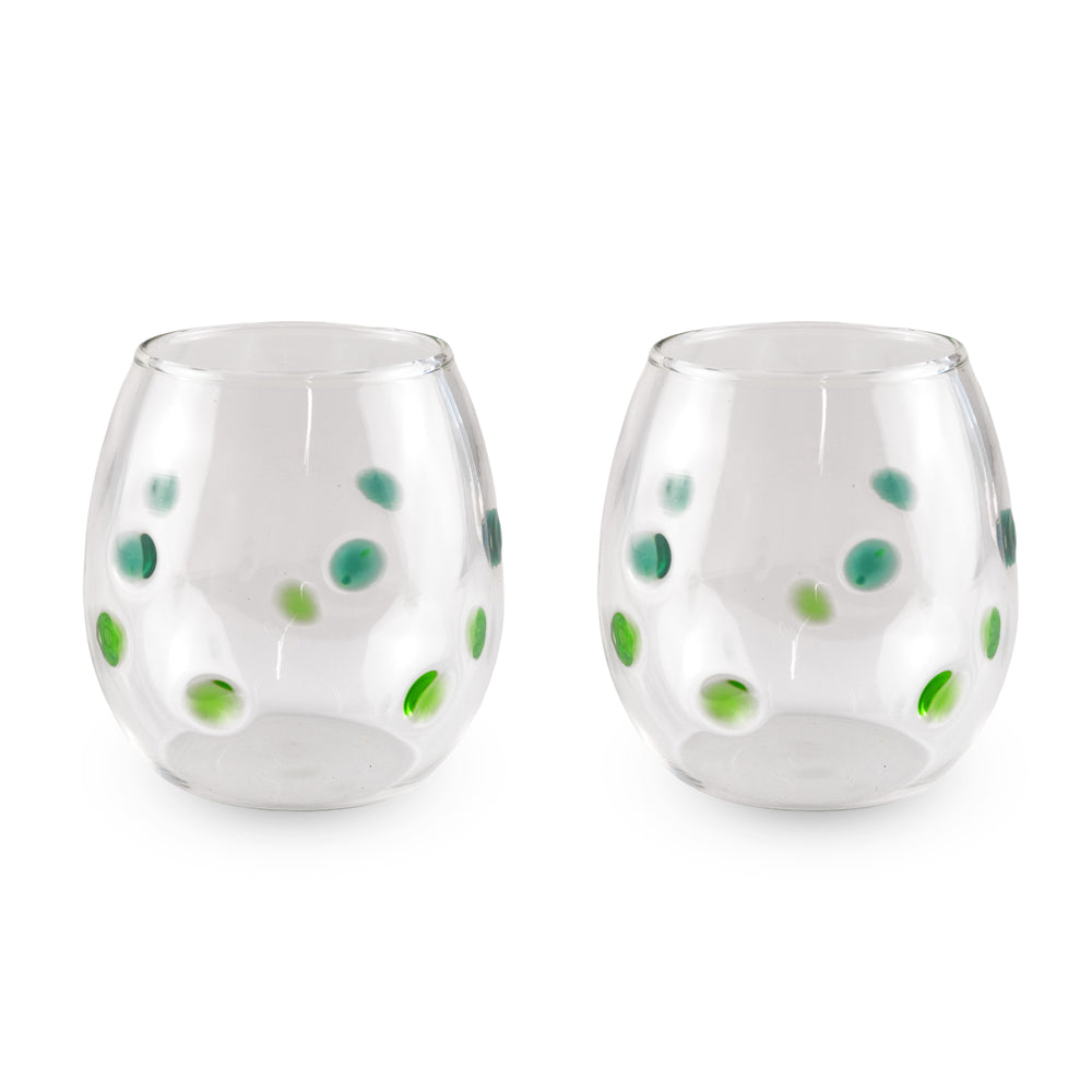 Set 2 bicchieri acqua in vetro decorato - WD Lifestyle