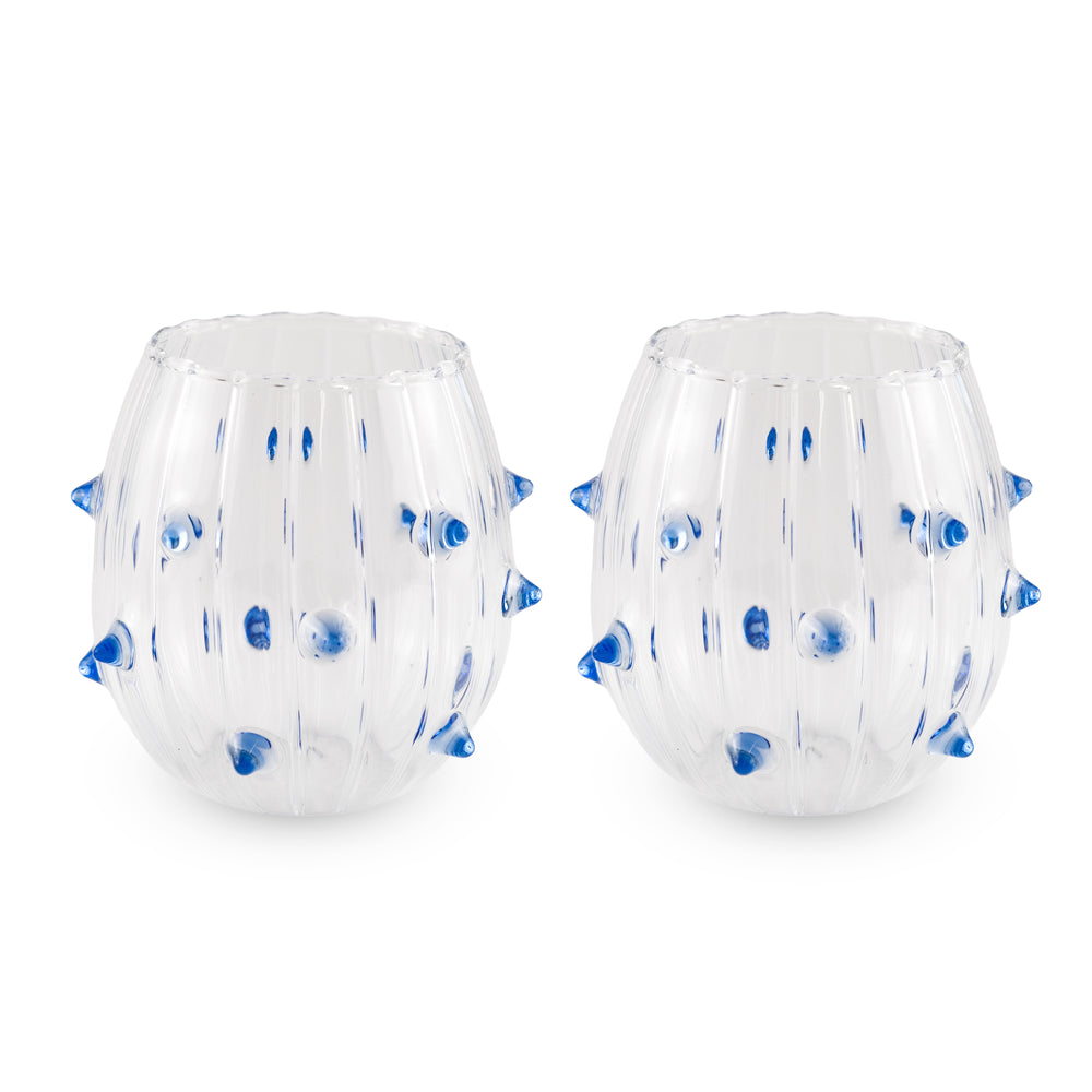 Set 2 bicchieri acqua in vetro decorato - WD Lifestyle