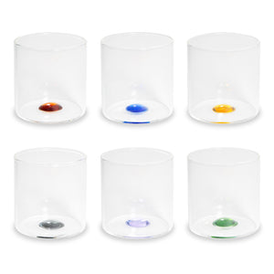 Set 6 Bicchierini in Vetro Borosilicato con inserto colorato - WD Lifestyle