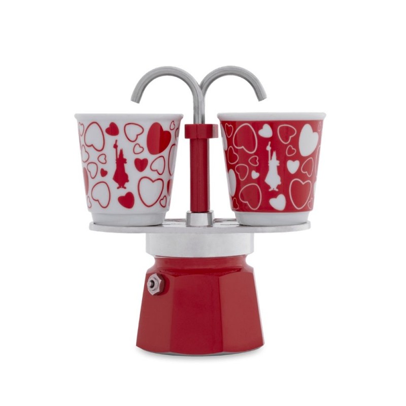 Bialetti Set Moka + 2 bicchierini Cuore