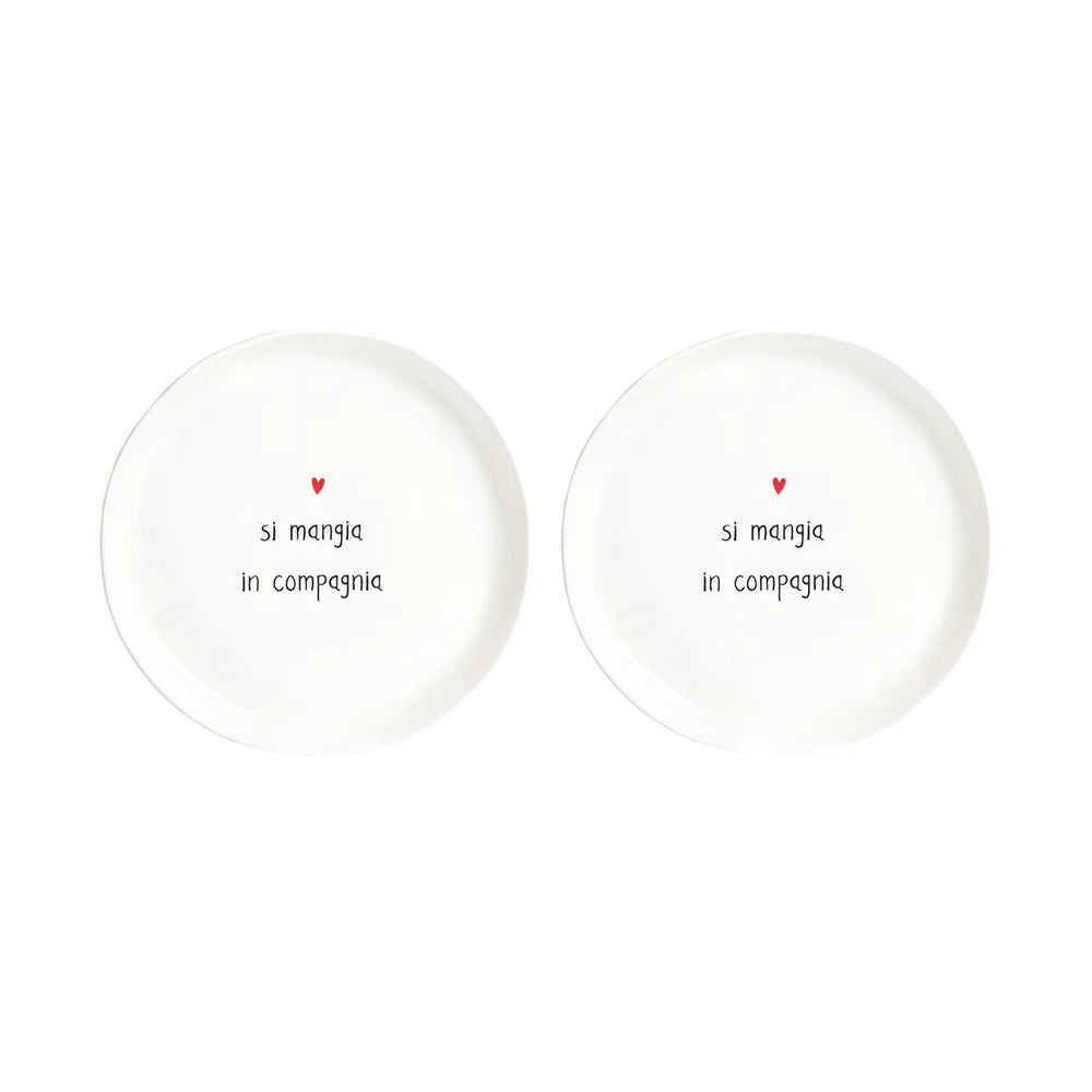 Simple Day - Set 2 Piatti da dessert Si mangia in compagnia