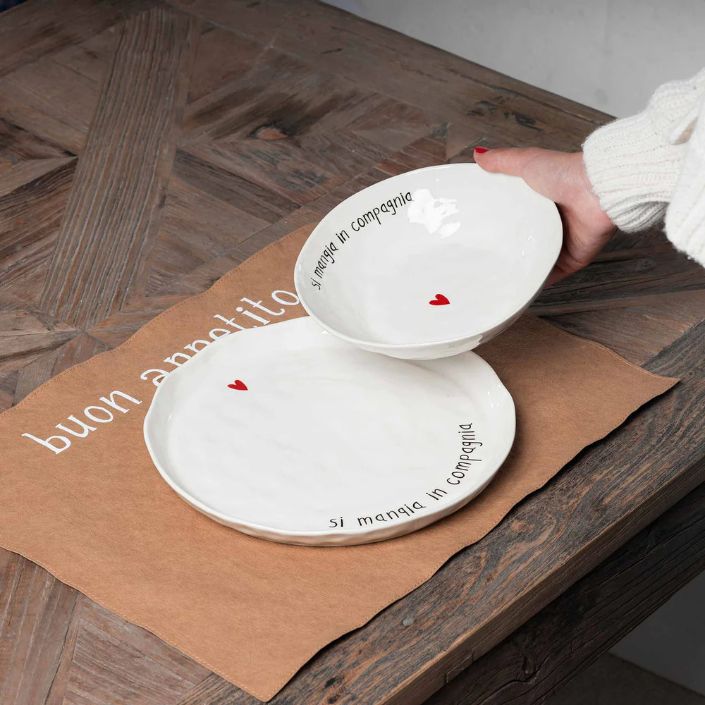 Simple Day - Set 2 Piatti fondi Si mangia in compagnia